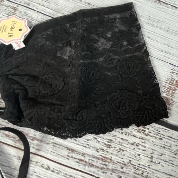 PETITE JR Baby Girl Black Dress XS 3-6 mths Bonnet Hair Bow Wedding Dedication 3 - Picture 10 of 13